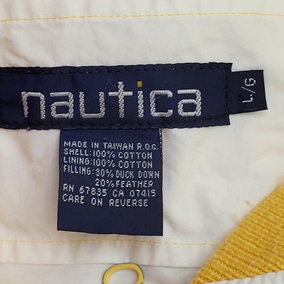 Vintage 90s Nautica Puffer Jacket Large 25x23 Cropped Baggy Quilted Outerwear - Picture 12 of 16